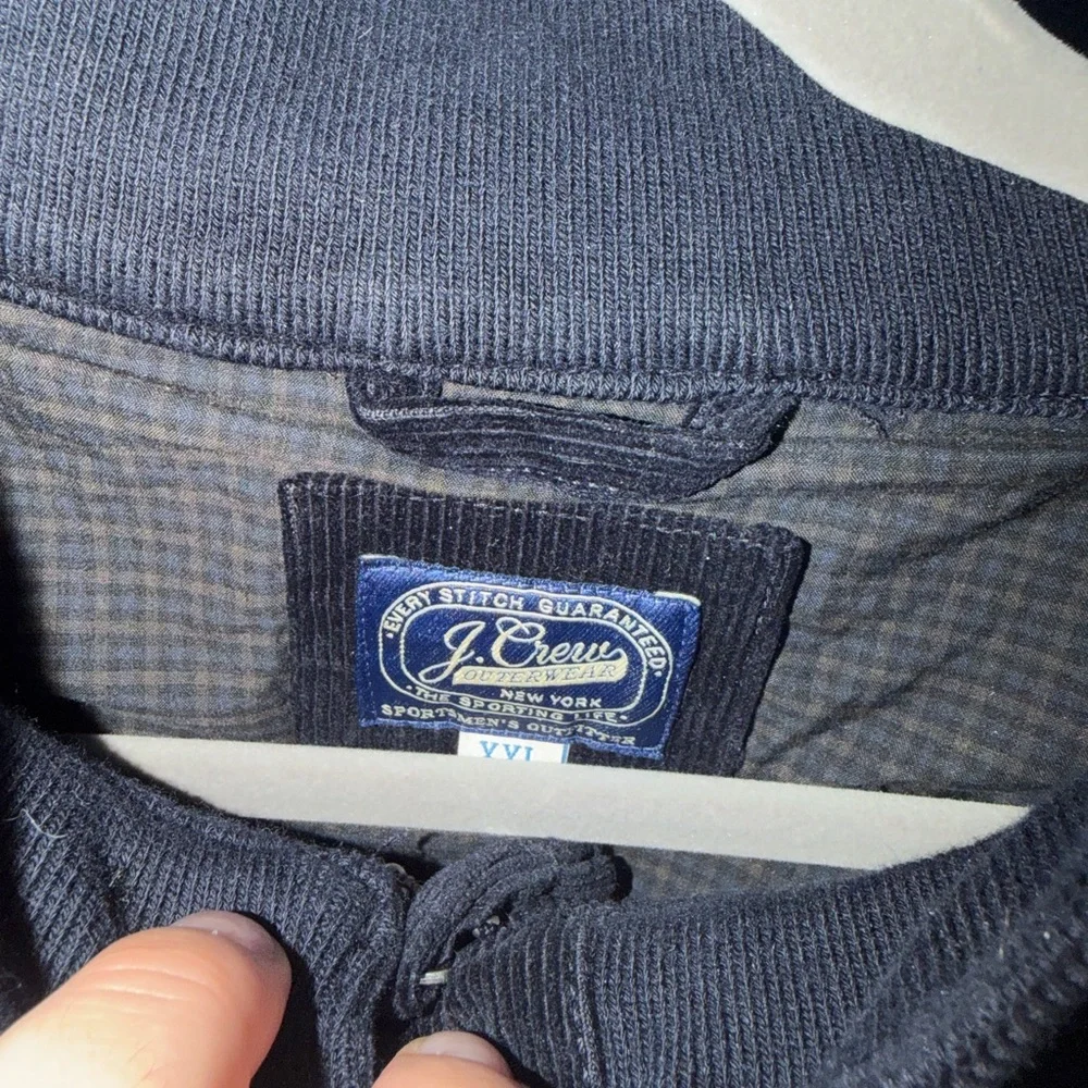 J Crew Navy Corduroy Bomber Jacket with Stand Collar